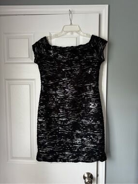 Brat Star Black Dress with Silver Sheen Mini